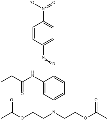 4-[(4-硝基苯)偶氮]-3-(丙酰胺基)苯氨亚基二乙基二乙酸酯 结构式