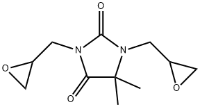 5,5-二甲基-1,3-二(环氧乙烷基甲基)咪唑烷-2,4-二酮 结构式