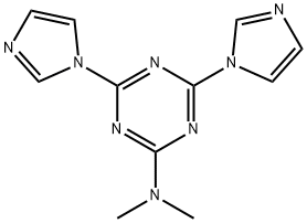 4,6-Di-1H-imidazol-1-yl-N,N-dimethyl-1,3,5-triazin-2-amine 结构式