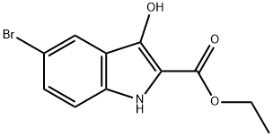 5-溴-3-羟基-1H-吲哚-2-羧酸乙酯 结构式