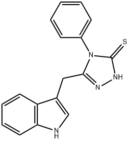 5-(1H-indol-3-ylmethyl)-4-phenyl-2,4-dihydro-3H-1,2,4-triazole-3-thione 结构式