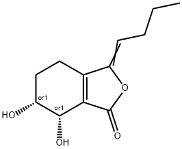 1(3H)-Isobenzofuranone, 3-butylidene-4,5,6,7-tetrahydro-6,7-dihydroxy- , cis- 结构式