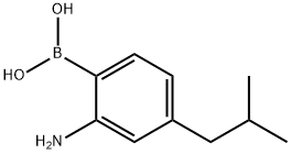 2-氨基-4-(2-甲基丙基)苯基硼酸 结构式