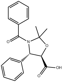 (4S,5R)-3-苯甲酰基-2,2-二甲基-4-苯基氧氮杂环戊烷-5-甲酸 结构式