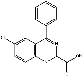 6-氯-4-苯基-1,2-二氢喹唑啉-2-甲酸 结构式