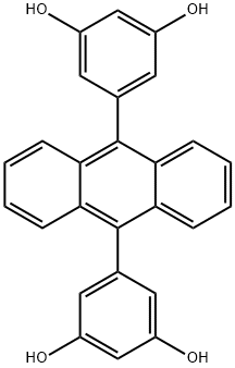 9,10-双(3,5-二羟基苯基)蒽 结构式