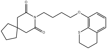 8-(4-((3,4-Dihydro-2H-1-benzothiopyran-8-yl)oxy)butyl)-8-azaspiro(4.5) decane-7,9-dione 结构式
