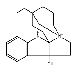 3-Ethyl-1,2,3,4,5,6,8,9,9a,14-decahydro-9a-hydroxy-3,7-methanoazocino[1',2':1,2]pyrrolo[2,3-b]indol-7-ium 结构式