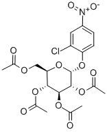 2-氯-4-硝基苯基-2,3,4,6-四-氧-乙酰基-Α-D-吡喃葡萄糖苷 结构式
