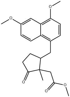 2-[(4,6-Dimethoxy-1-naphtyl)methyl]-1-methyl-5-oxocyclopentaneacetic acid methyl ester 结构式