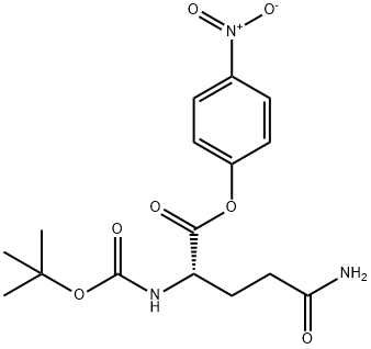 2-叔丁氧羰基氨基-4-氨基甲酰基丁酸 4-硝基苯酯 结构式