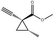 Cyclopropanecarboxylic acid, 1-ethynyl-2-methyl-, methyl ester, trans- (9CI) 结构式