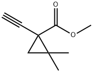 Cyclopropanecarboxylic acid, 1-ethynyl-2,2-dimethyl-, methyl ester (9CI) 结构式