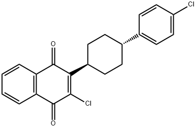 反式-2-氯-3-[4-(4-氯苯基)环己基]-1,4-萘二酮 结构式