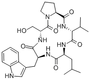 CYCLO(-D-SER-PRO-D-VAL-LEU-D-TRP) 结构式