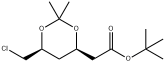 (4R-CIS)-6-氯甲基-2,2-二甲基-1,3-二氧戊环-4-乙酸叔丁酯 结构式
