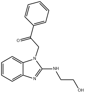2-{2-[(2-hydroxyethyl)amino]-1H-benzimidazol-1-yl}-1-phenylethanone 结构式