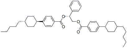 双[4-(反式-4-戊基环己基)苯甲酸](R)-1-苯基-1,2-亚乙酯 结构式