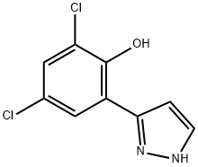 2,4-DICHLORO-6-(1H-PYRAZOL-3-YL)PHENOL 结构式