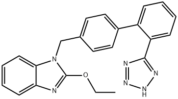 2-ethoxy-1-((2'-(1H-tetrazol-5-yl)biphenyl-4-yl)methyl)benzimidazole 结构式