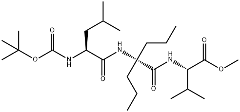 t-butyloxycarbonyl-leucyl-dipropylglycyl-valine methyl ester 结构式