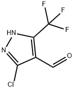 3-三氟甲基-1H-5-氯吡唑-4-甲醛 结构式