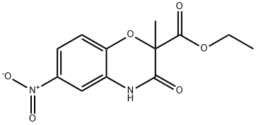 Ethyl 3,4-dihydro-2-methyl-6-nitro-3-oxo-2H-1,4-benzoxazine-2-carboxylate 结构式