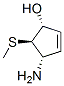 2-Cyclopenten-1-ol,4-amino-5-(methylthio)-,[1R-(1alpha,4alpha,5beta)]-(9CI) 结构式