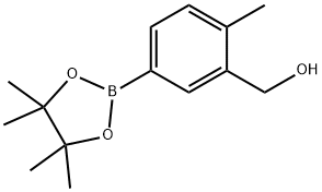 [2-METHYL-5-(4,4,5,5-TETRAMETHYL-1,3,2-DIOXABOROLAN-2-YL)PHENYL]METHANOL|||3-(羟甲基)-4-甲基苯基硼酸频哪醇酯 结构式