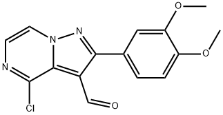 4-Chloro-2-(3,4-dimethoxyphenyl)pyrazolo[1,5-a]pyrazine-3-carbaldehyde 结构式