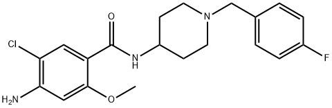 4-氨基-5-氯-N-[1-[(4-氟苯基)甲基]-4-哌啶基]-2-甲氧基苯甲酰胺 结构式