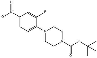 4-(2-氟-4-硝基苯基)哌嗪-1-甲酸叔丁酯 结构式