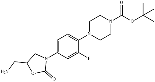 4-[4-[5-(氨基甲基)-2-氧代-3-恶唑烷基]-2-氟苯基]-1-哌嗪甲酸叔丁酯 结构式
