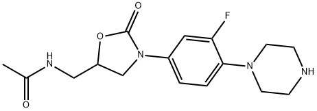 N-[[3-(3-氟-4-(哌嗪-1-基)苯基)-2-氧代恶唑烷-5-基]甲基]乙酰胺 结构式