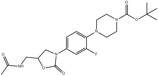 4-[4-[5-[(乙酰氨基)甲基]-2-氧代-3-恶唑烷基]-2-氟苯基]-1-哌嗪甲酸叔丁酯 结构式