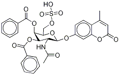 7-[[2-(AcetylaMino)-3,4-di-O-benzoyl-2-deoxy-6-O-sulfo-α-D-glucopyranosyl]oxy]-4-Methyl-2H-1-benzopyran-2-one 结构式