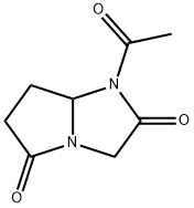 1H-Pyrrolo[1,2-a]imidazole-2,5(3H,6H)-dione,  1-acetyldihydro- 结构式