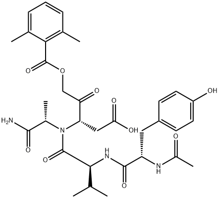AC-TYR-VAL-ALA-ASP-2,6- DIMETHYLBENZOYLOXYMETHYLKETONE 结构式