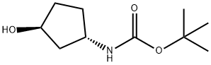 N-[(1S,3S)-3-羟基环戊基]氨基甲酸叔丁酯 结构式