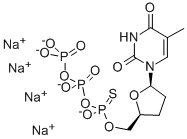 3'-DEOXYTHYMIDINE-5'-O-(1-THIOTRIPHOSPHATE/2',3'-DIDEOXYTHYMIDINE-5'-O-(1-THIOTRIPHOSPHATE) SODIUM SALT 结构式