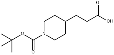 1-N-BOC-4-哌啶丙酸 结构式