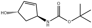 ((1S,4S)-4-羟基环戊-2-烯-1-基)氨基甲酸叔丁酯 结构式