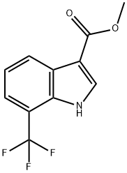 1H-INDOLE-3-CARBOXYLIC ACID,7-(TRIFLUOROMETHYL)-,METHYL ESTER 结构式