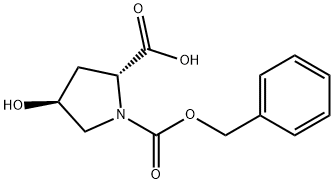 N-CBZ-顺式-4-羟基-D-脯氨酸 结构式
