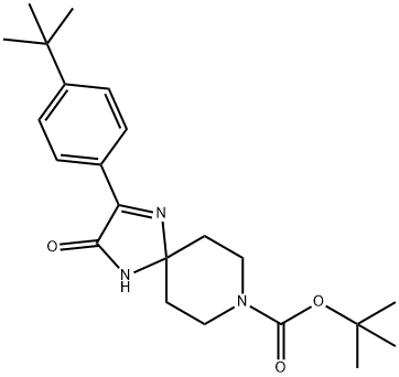 tert-Butyl2-(4-tert-butylphenyl)-3-oxo-1,4,8-triazaspiro[4.5]dec-1-ene-8-carboxylate 结构式