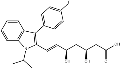 (-)-3S,5R-氟伐他汀钠盐 结构式