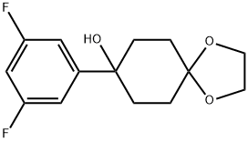 8-(3,5-difluorophenyl)-1,4-dioxaspiro(4,5)decan-8-ol 结构式