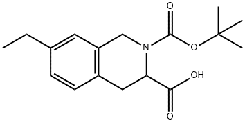 DL-2-BOC-7-(ETHYL)-1,2,3,4-TETRAHYDROISOQUINOLINE-3-CARBOXYLIC ACID 结构式