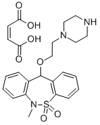 Dibenzo(c,f)(1,2)thiazepine, 6,11-dihydro-6-methyl-11-(2-(1-piperaziny l)ethoxy)-, 5,5-dioxide,(Z)-2-butenedioate (1:1) 结构式