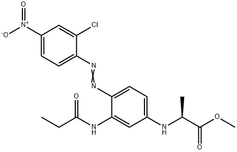 L-Alanine, N-4-(2-chloro-4-nitrophenyl)azo-3-(1-oxopropyl)aminophenyl-, methyl ester 结构式